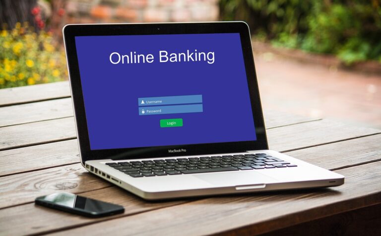 banque en ligne SARL EURL : un professionnel utilisant une banque en ligne sur un ordinateur portable