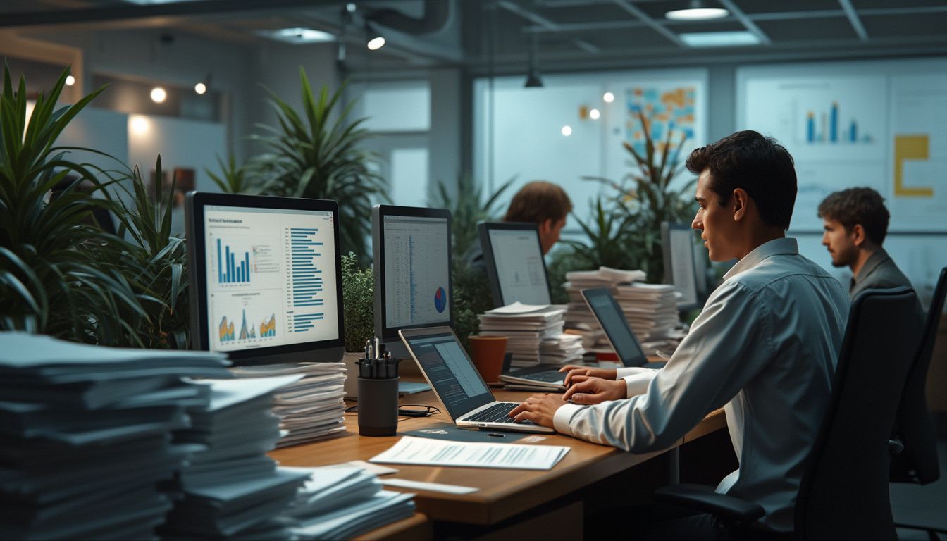 crédit d'impôt innovation : entrepreneur préparant un dossier administratif