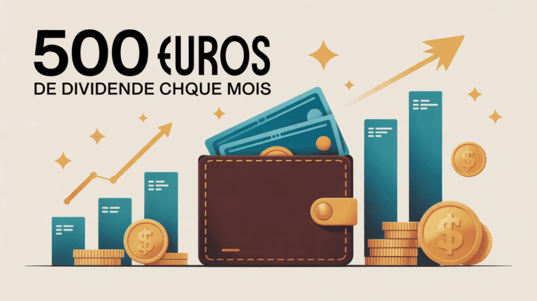 500 euros de dividende par mois, illustration portefeuille et graphique