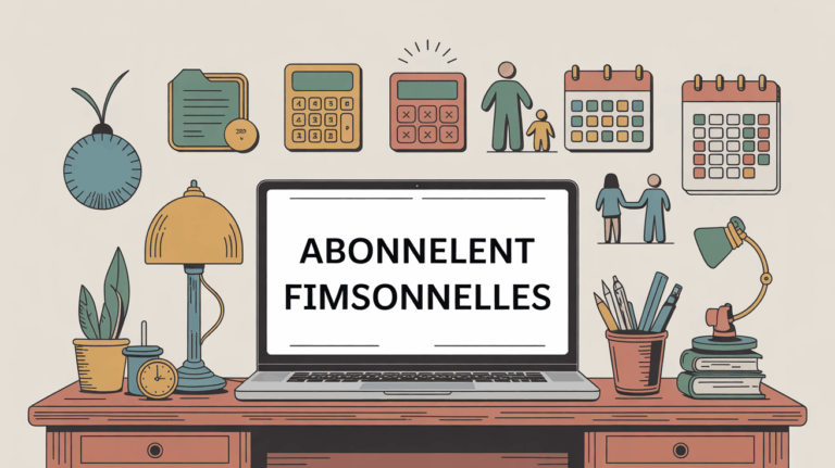 Illustration moderne abonnement finances personnelles ordinateur et icônes