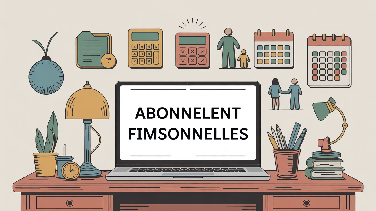 Illustration moderne abonnement finances personnelles ordinateur et icônes