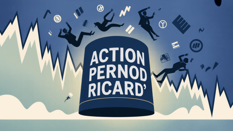 Graphique financier chute action Pernod Ricard