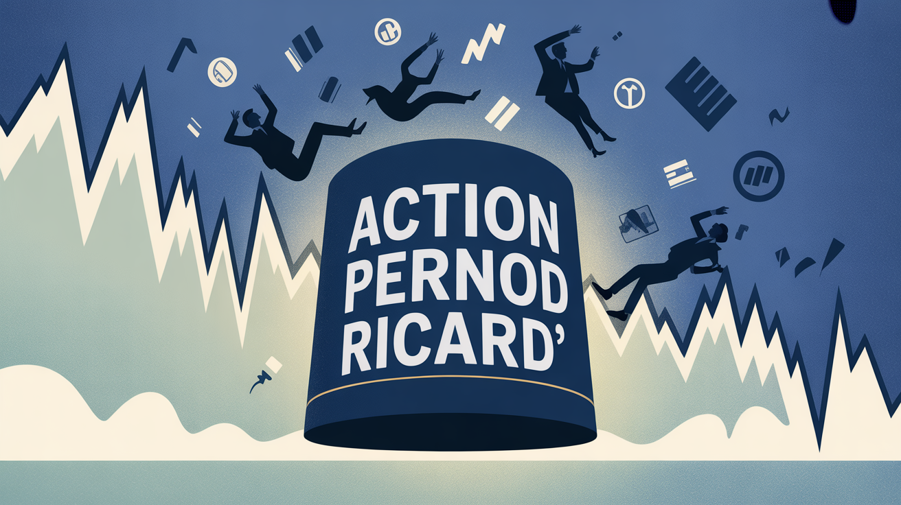 Graphique financier chute action Pernod Ricard
