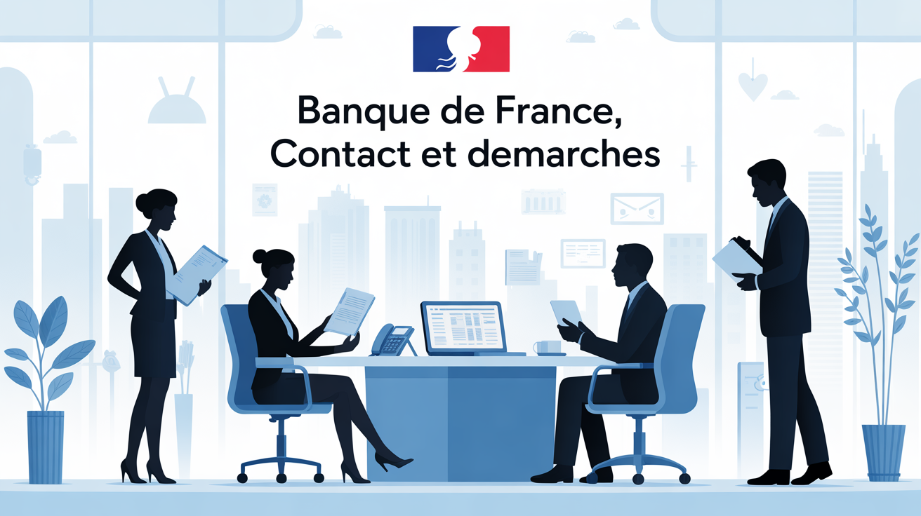 Illustration bureau Banque de France contact démarches