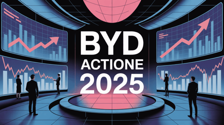 Illustration BYD actions 2025 place boursière futuriste