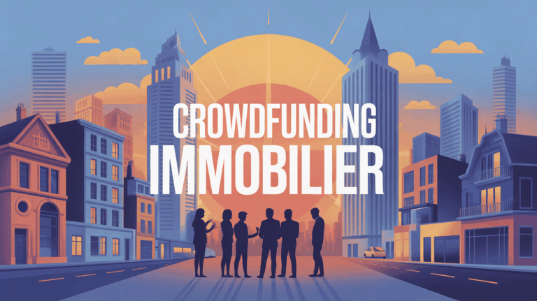 Illustration ville moderne crowdfunding immobilier investisseurs