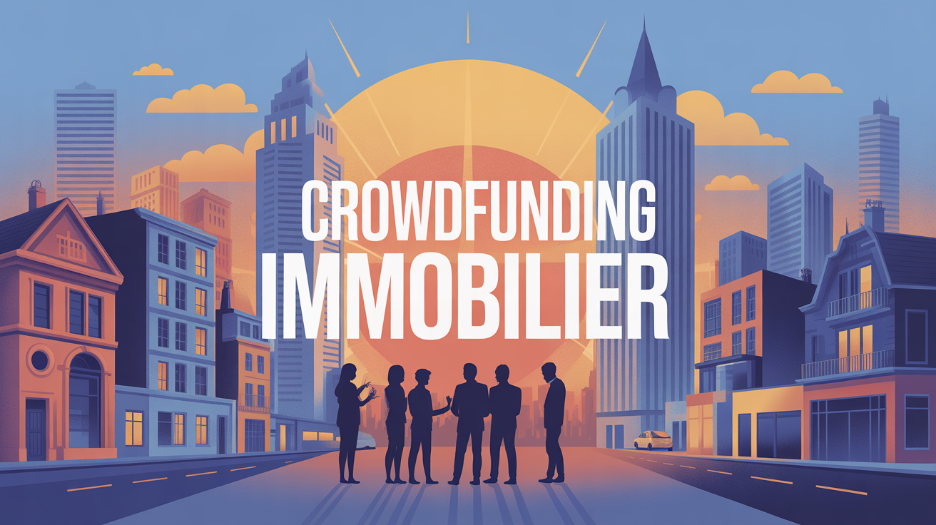 Illustration ville moderne crowdfunding immobilier investisseurs