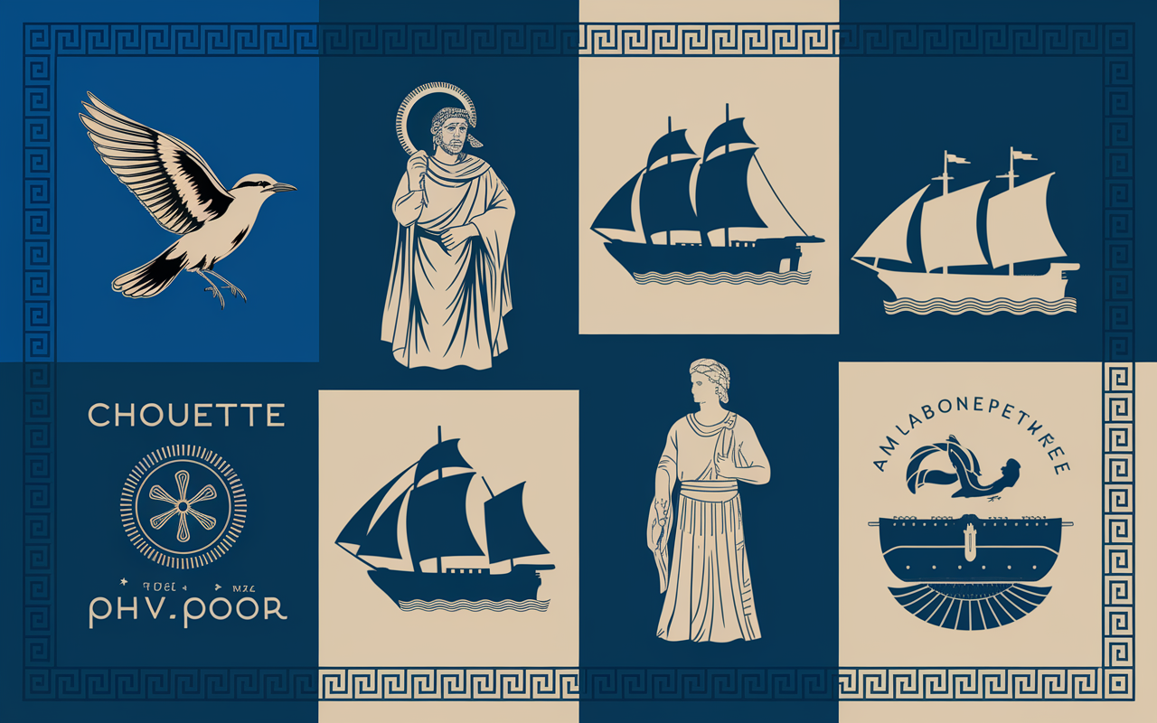 euro grec chouette corvette navire symbole grec