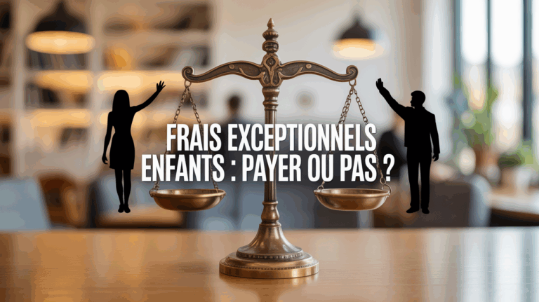 illustration frais exceptionnels enfant balance justice parents