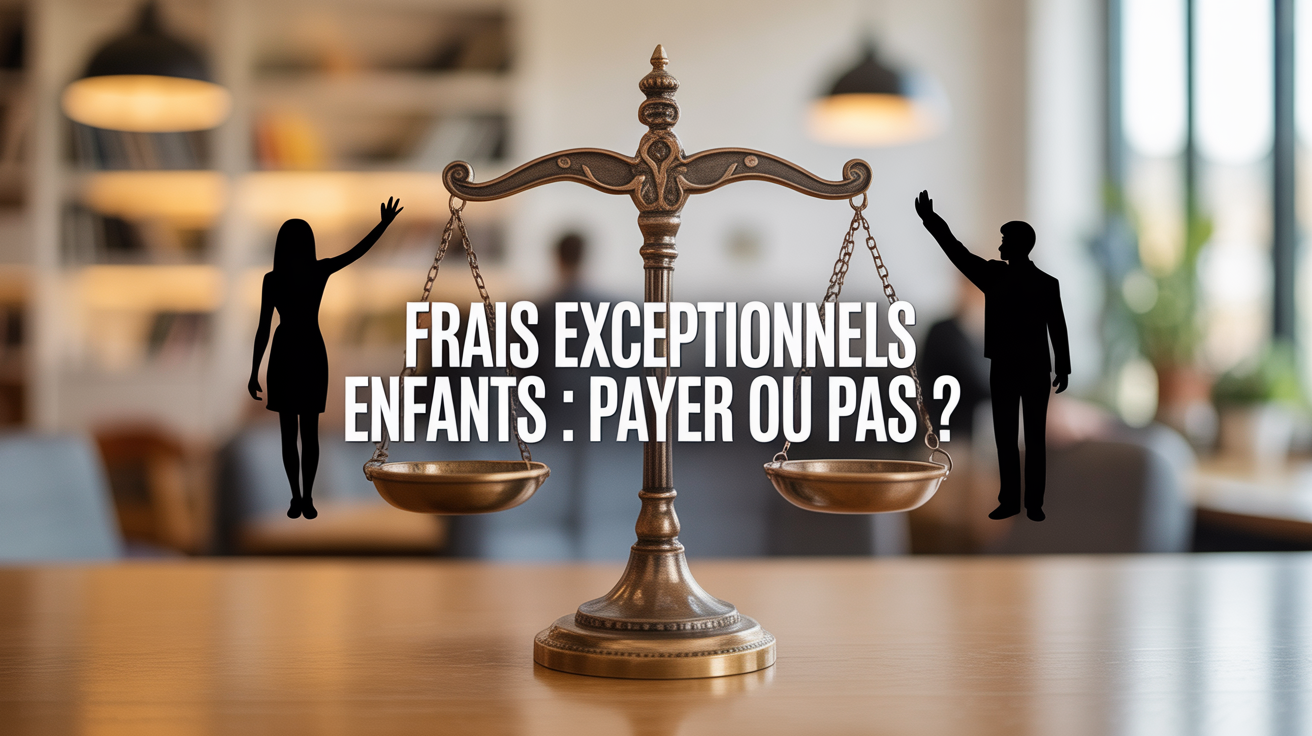illustration frais exceptionnels enfant balance justice parents