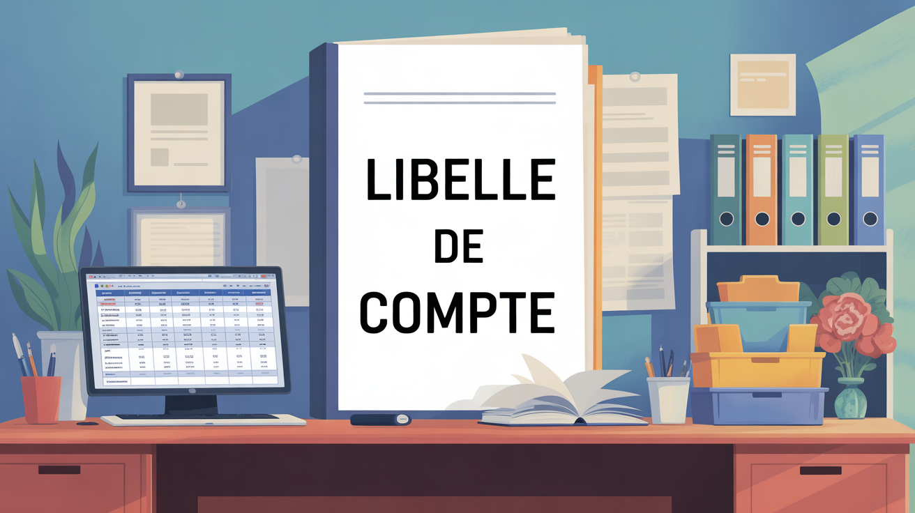 Illustration stylisee bureau avec libelle de compte