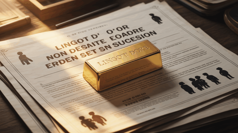 Lingot d'or non declare en succession illustration