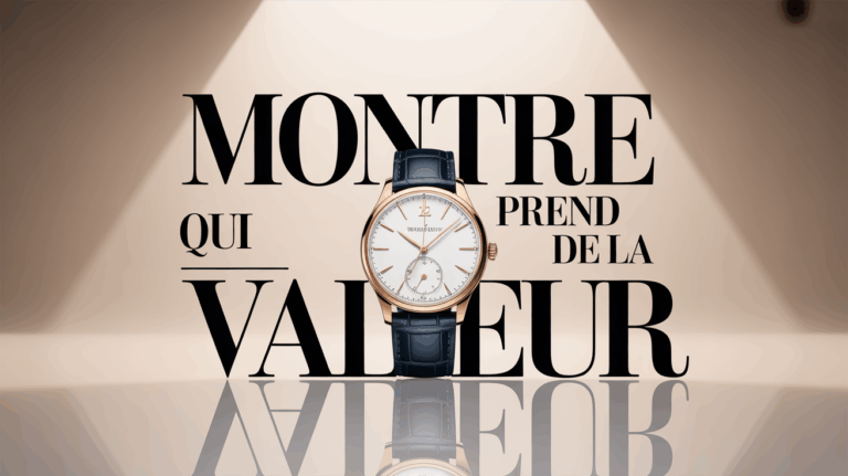Montre de luxe valeur investissement sur fond élégant