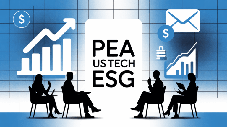 PEA US Tech ESG graphique fond abstrait enveloppe