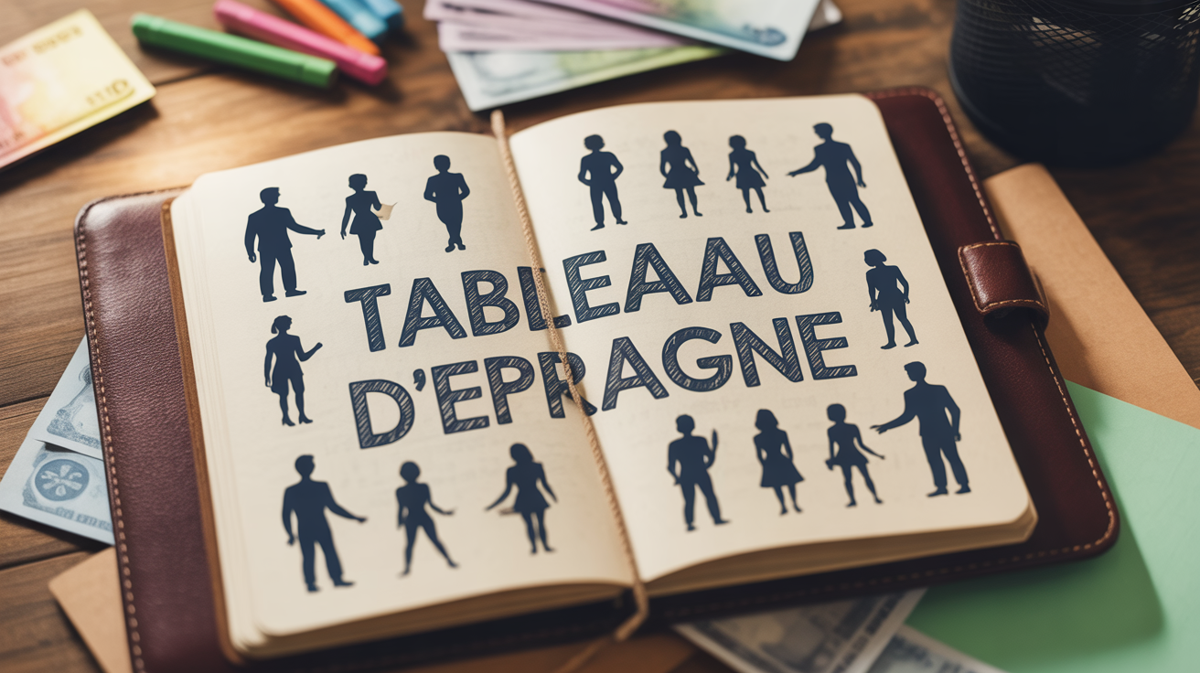 personnes autour d un carnet tableau d epargne