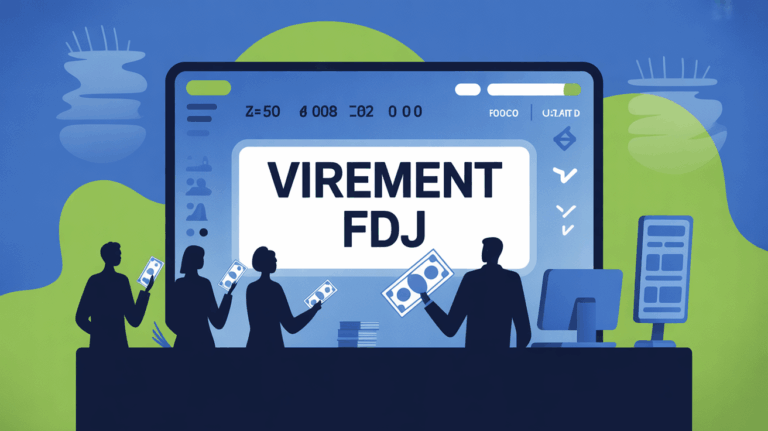 Illustration transaction virement FDJ sur ordinateur