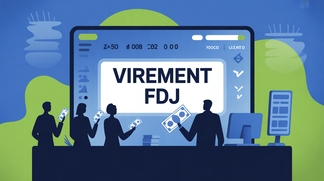 Illustration transaction virement FDJ sur ordinateur
