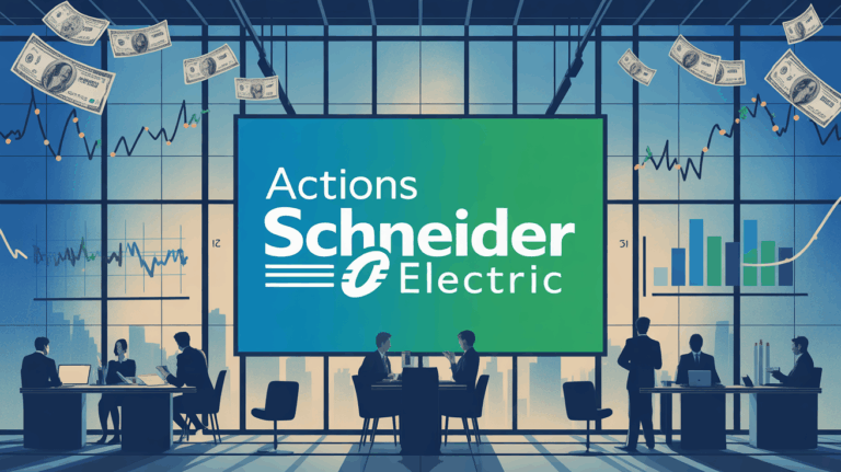 actions schneider electric sur fond boursier moderne