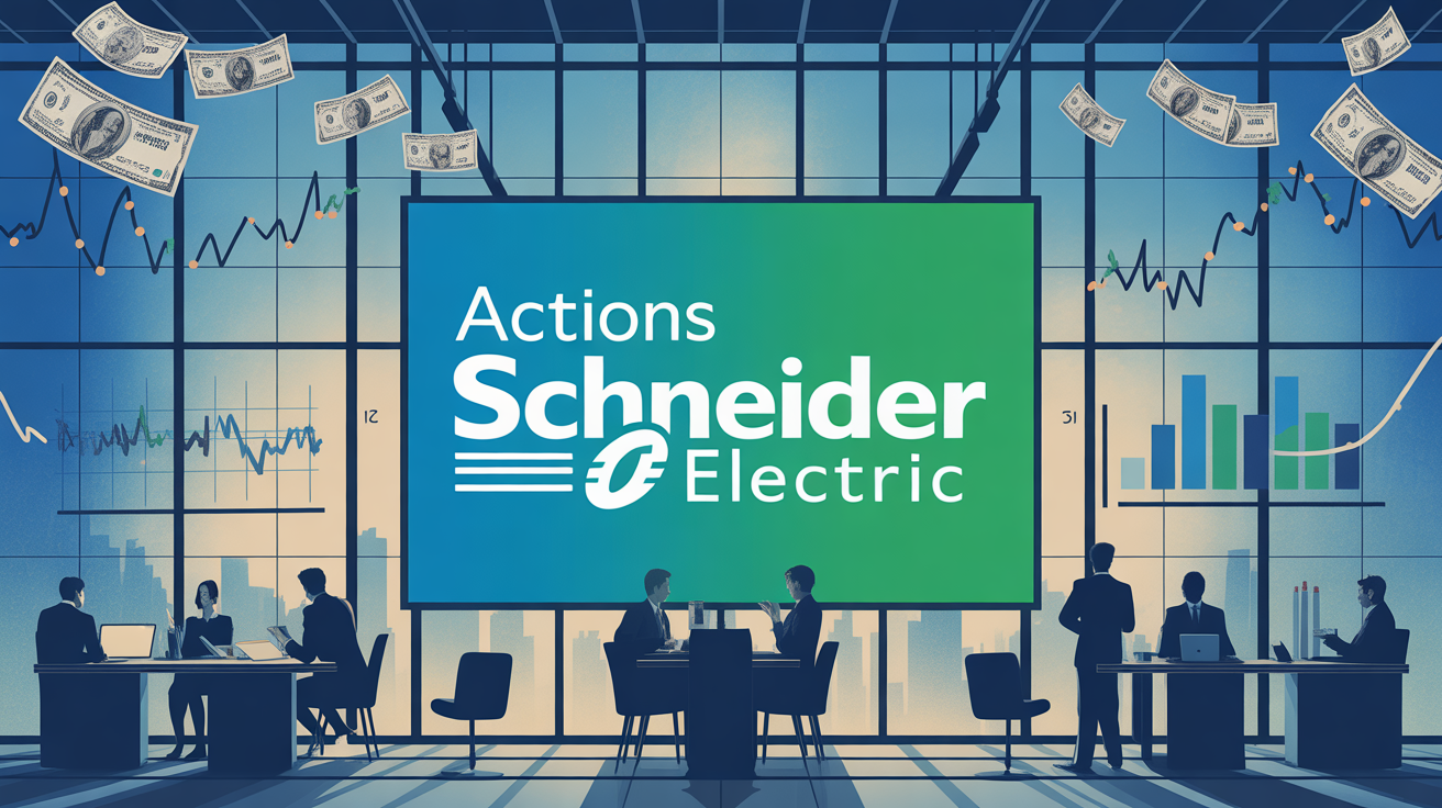 actions schneider electric sur fond boursier moderne