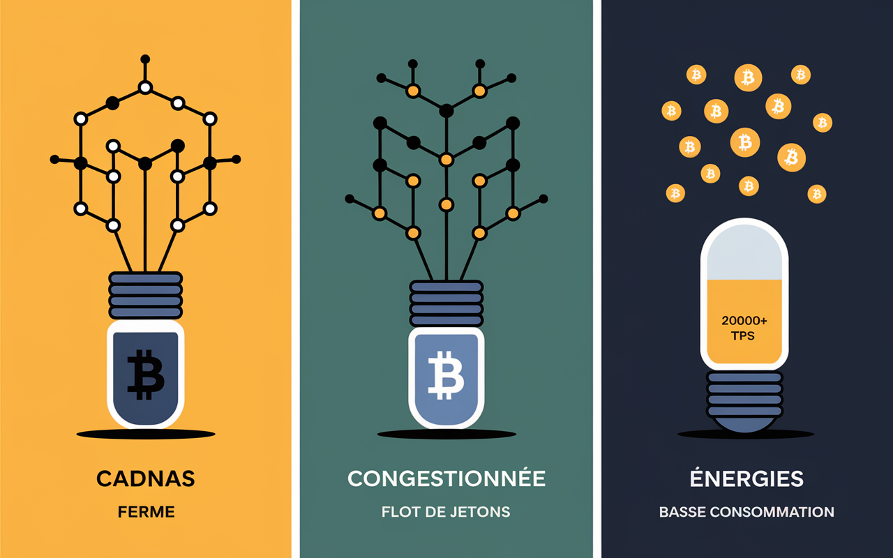 Tableau stylise Alephium blockchain rapide faible consommation