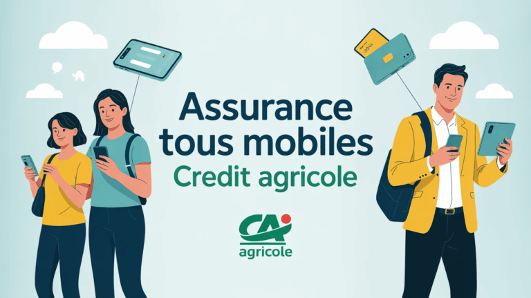 assurance tous mobiles credit agricole illustration famille et professionnel appareils