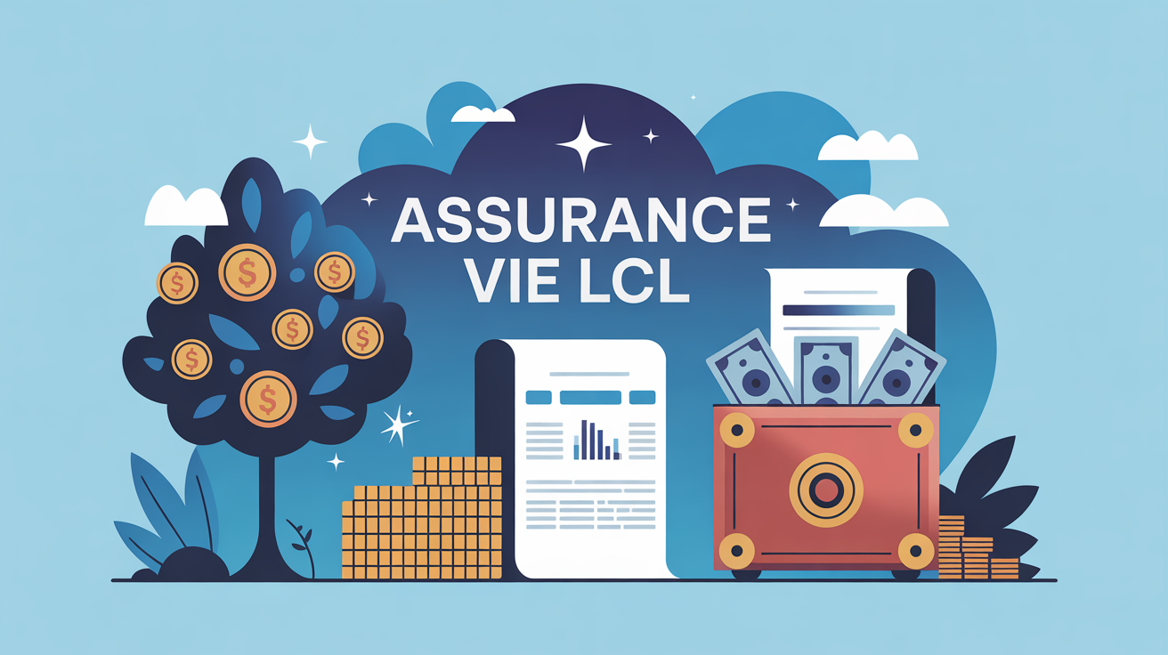 Visuel assurance vie LCL coffre-fort et arbre à billets