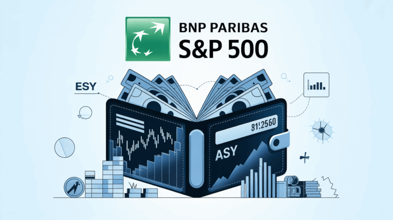 Illustration portefeuille BNP Paribas Easy S&P 500, billets et graphiques