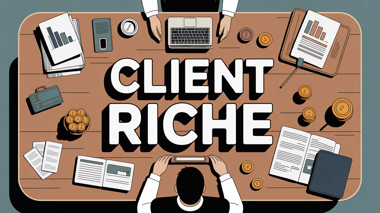 Image bureau banque, graphique seuil client riche
