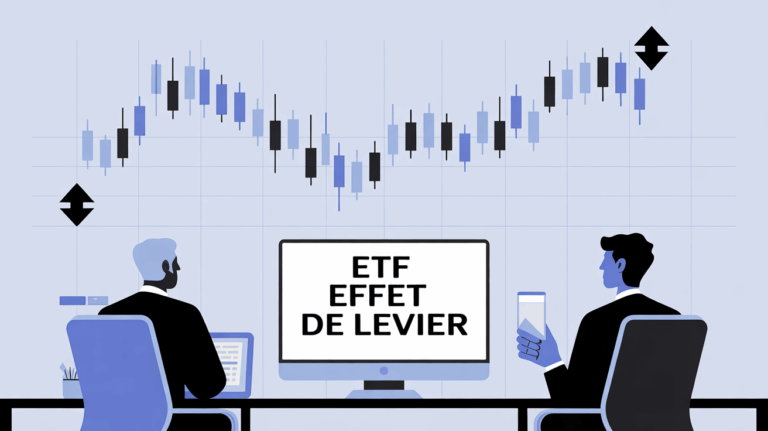 Graphique boursier ETF effet de levier