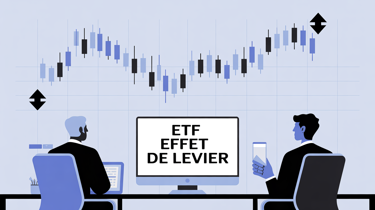 Graphique boursier ETF effet de levier
