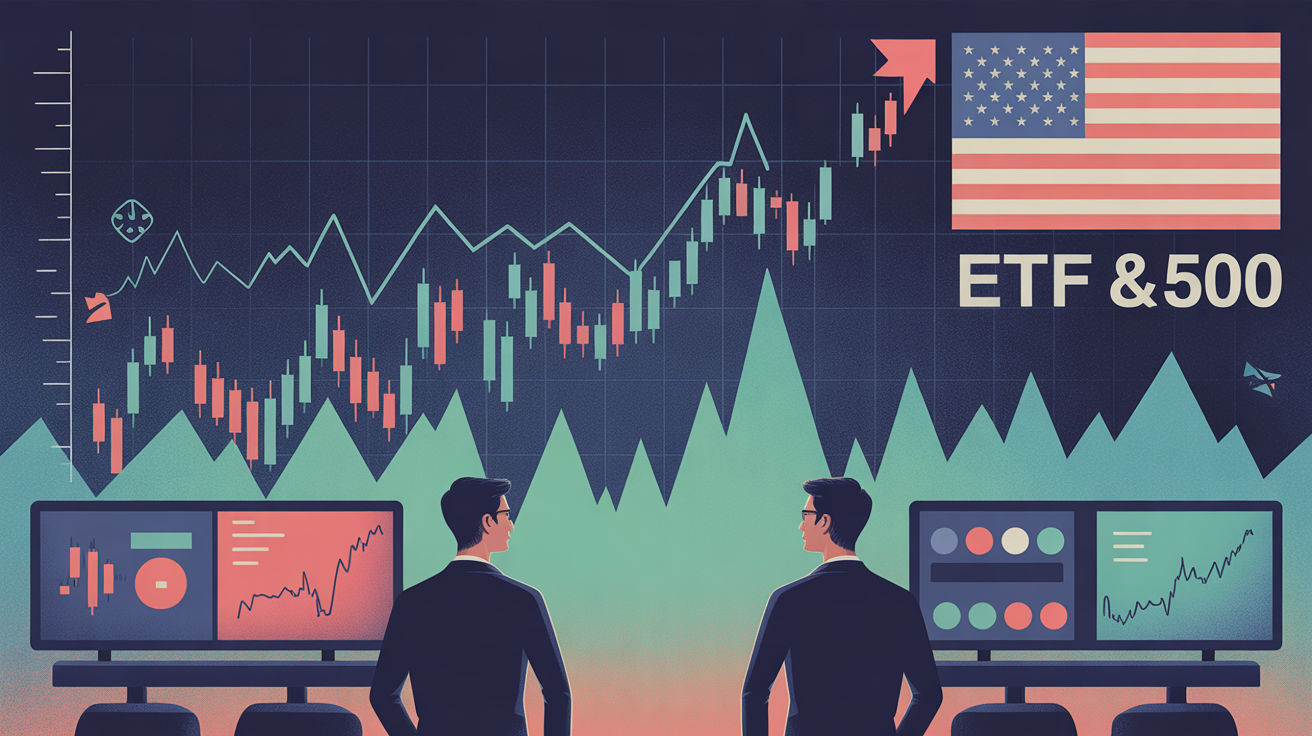 Graphique stylisé ETF S&P 500 croissance et marchés US
