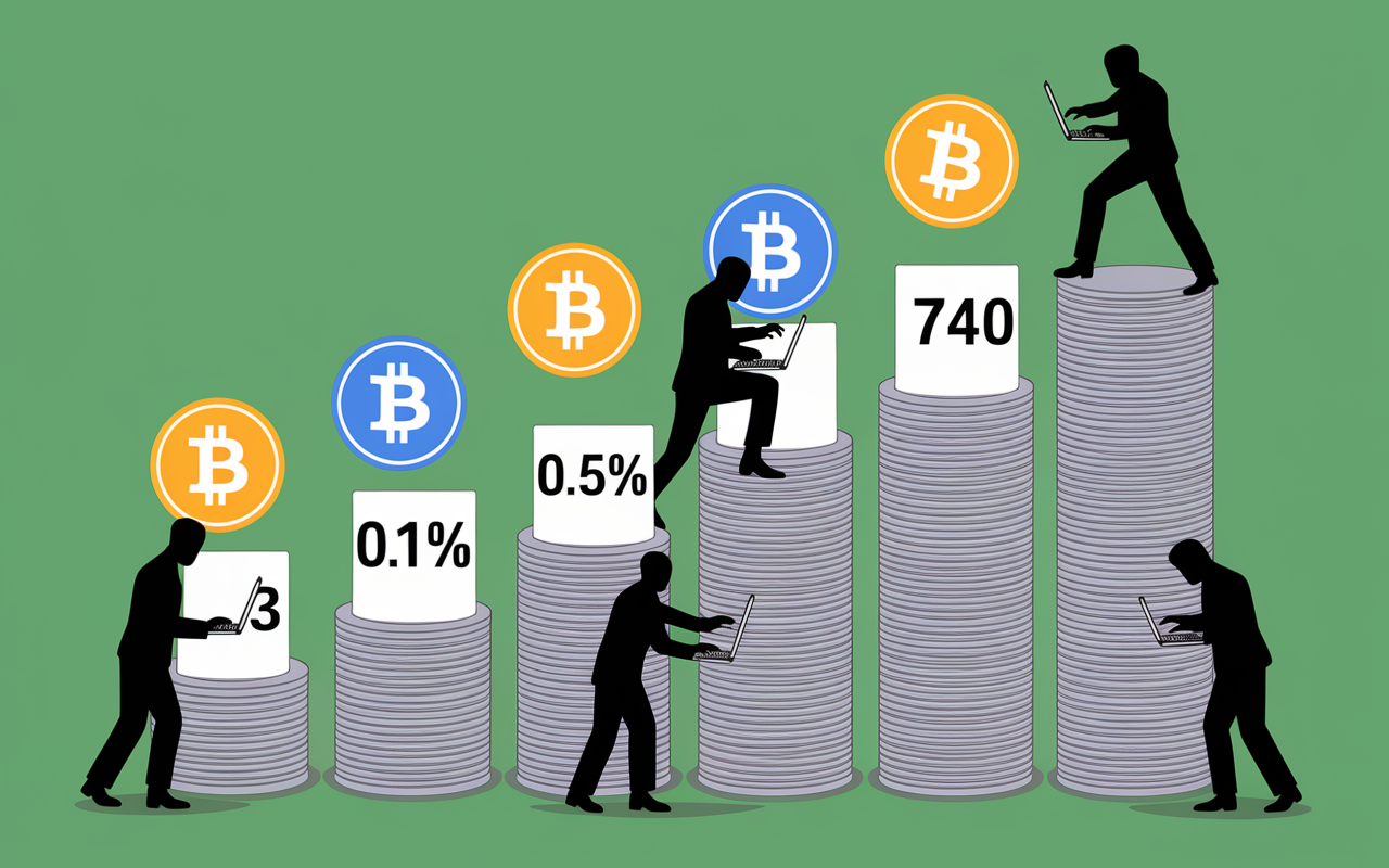 Tableau frais BingX 0,10 0,5-3 740 crypto