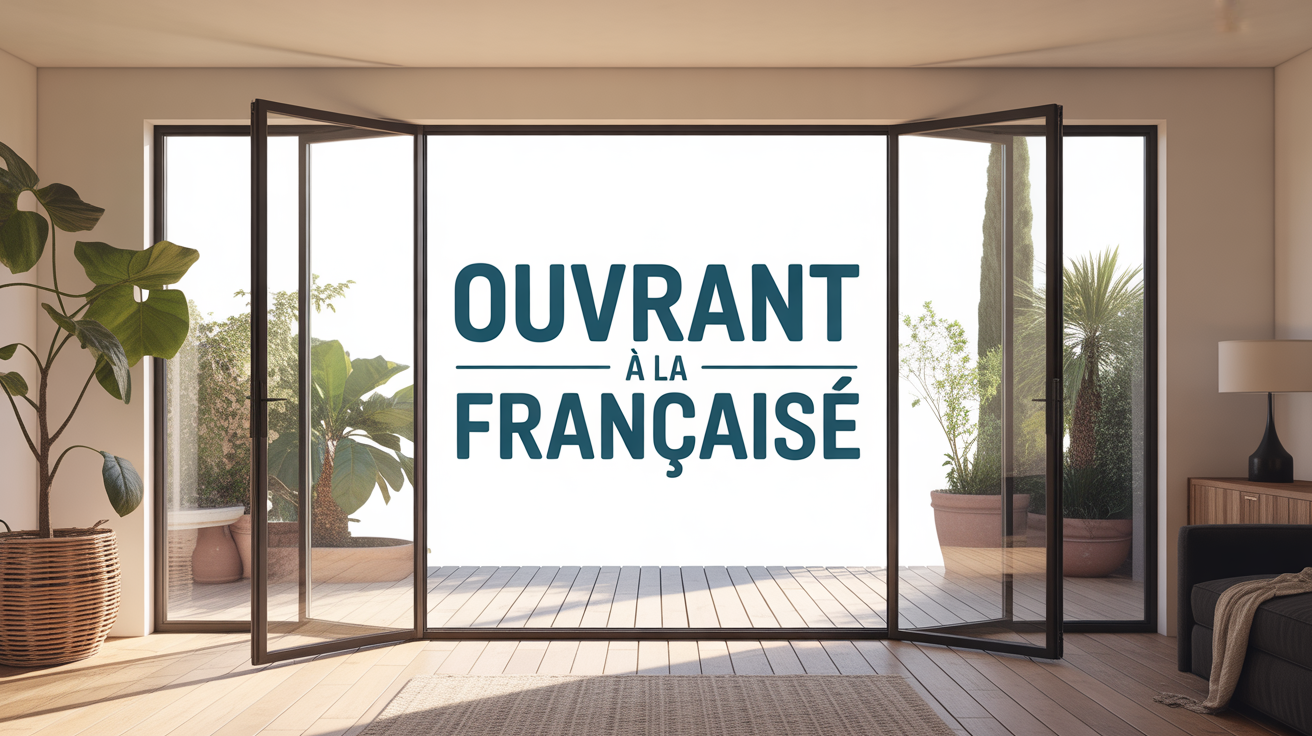 Fenêtre ouvrant à la française avec lumière naturelle
