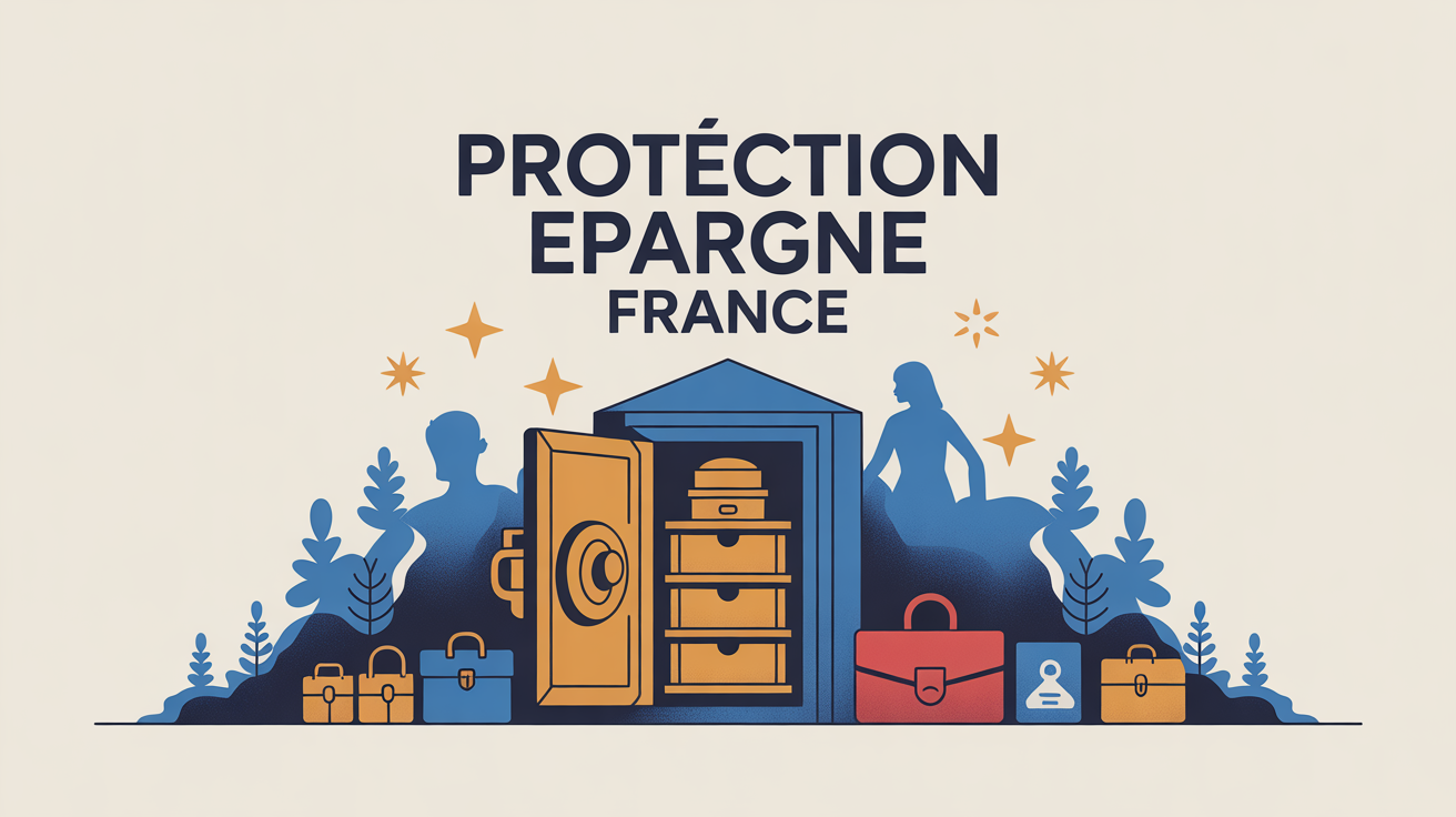 Coffre-fort ouvert avec boucliers symboles de securite epargne France