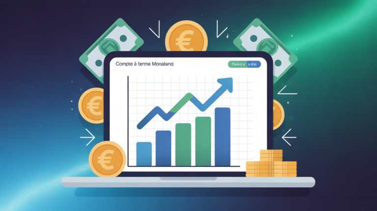 Illustration Compte a Terme Monabanq tablette graphique croissance taux