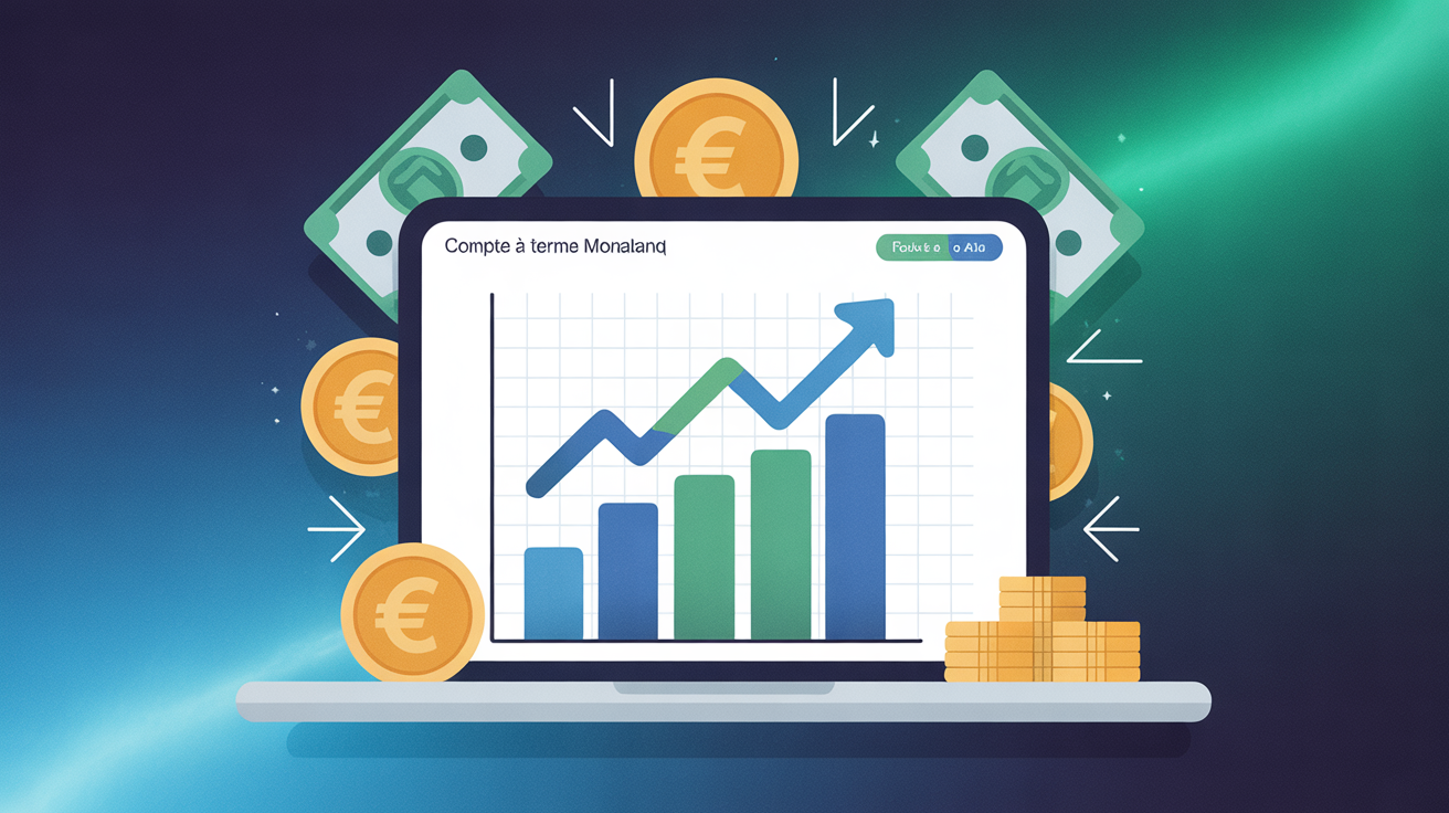 Illustration Compte a Terme Monabanq tablette graphique croissance taux