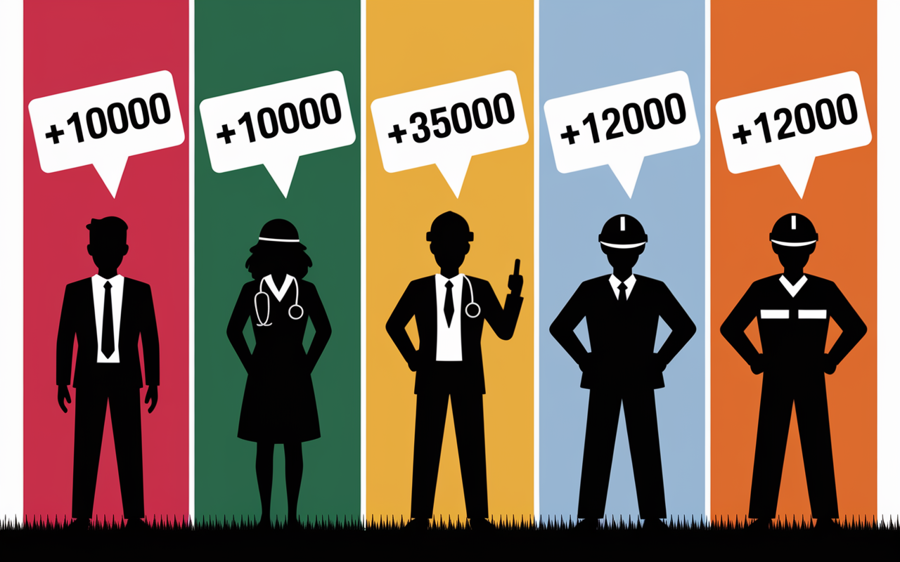 tableau metiers phares offres emploi tech sante btp