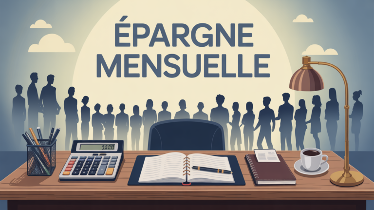 Bureau moderne epargne mensuelle calculatrice cafe