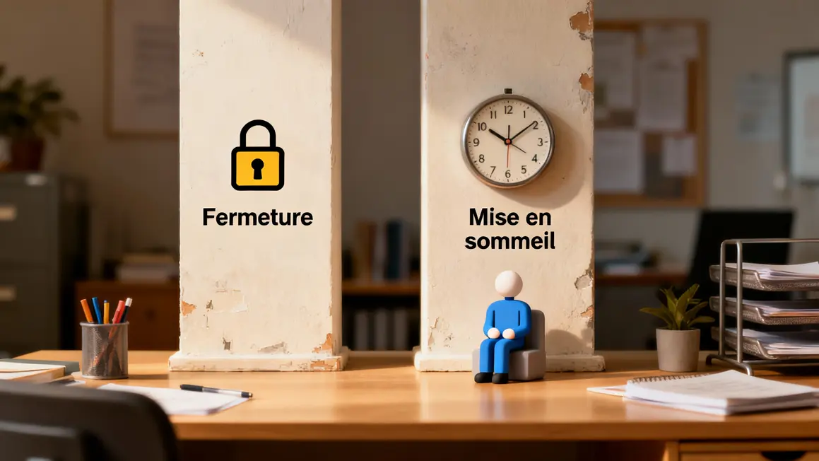 tableau comparatif fermeture et mise en sommeil