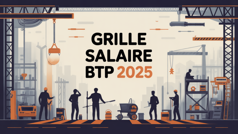 illustration moderne grille salaire btp 2025 chantier