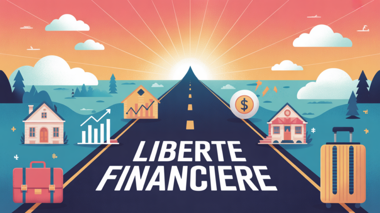 Image route symbolique étapes liberté financière horizon lumineux