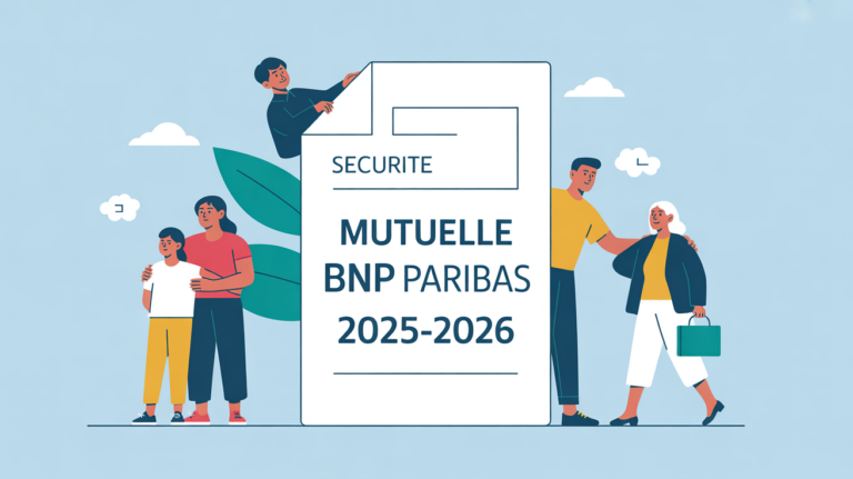 Mutuelle BNP Paribas 2025-2026 illustration famille sécurité