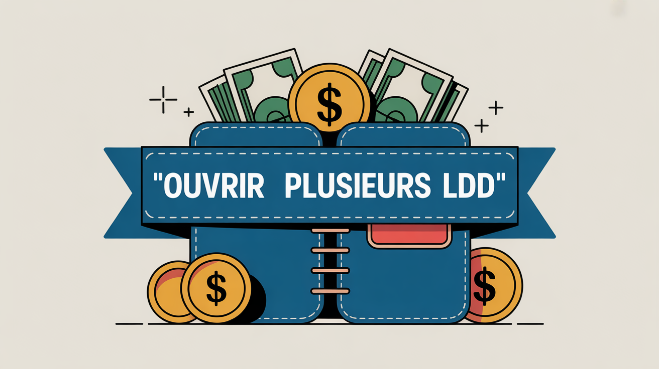illustration carnet épargne et pièces ouvrir plusieurs ldd