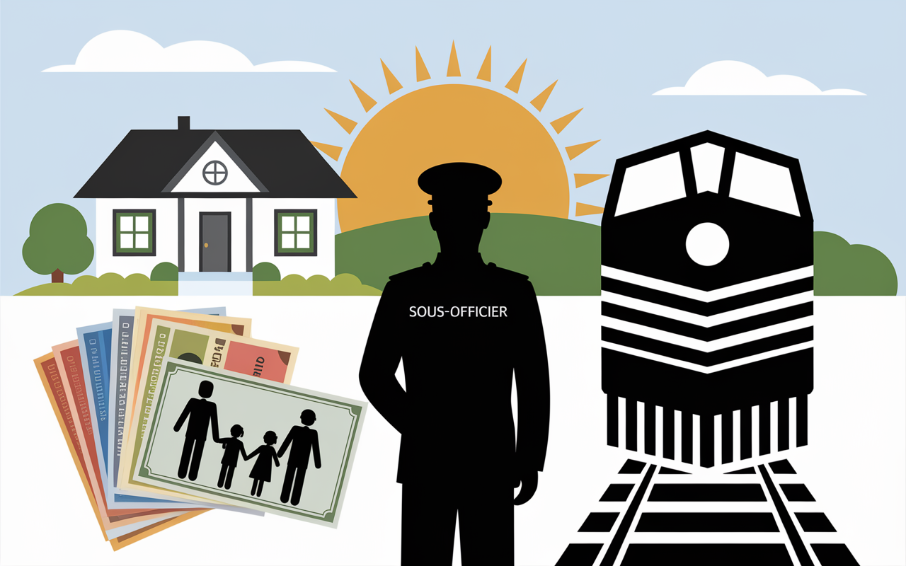 primes logement avantages sous-officier gendarmerie 2025, maison, train, billets