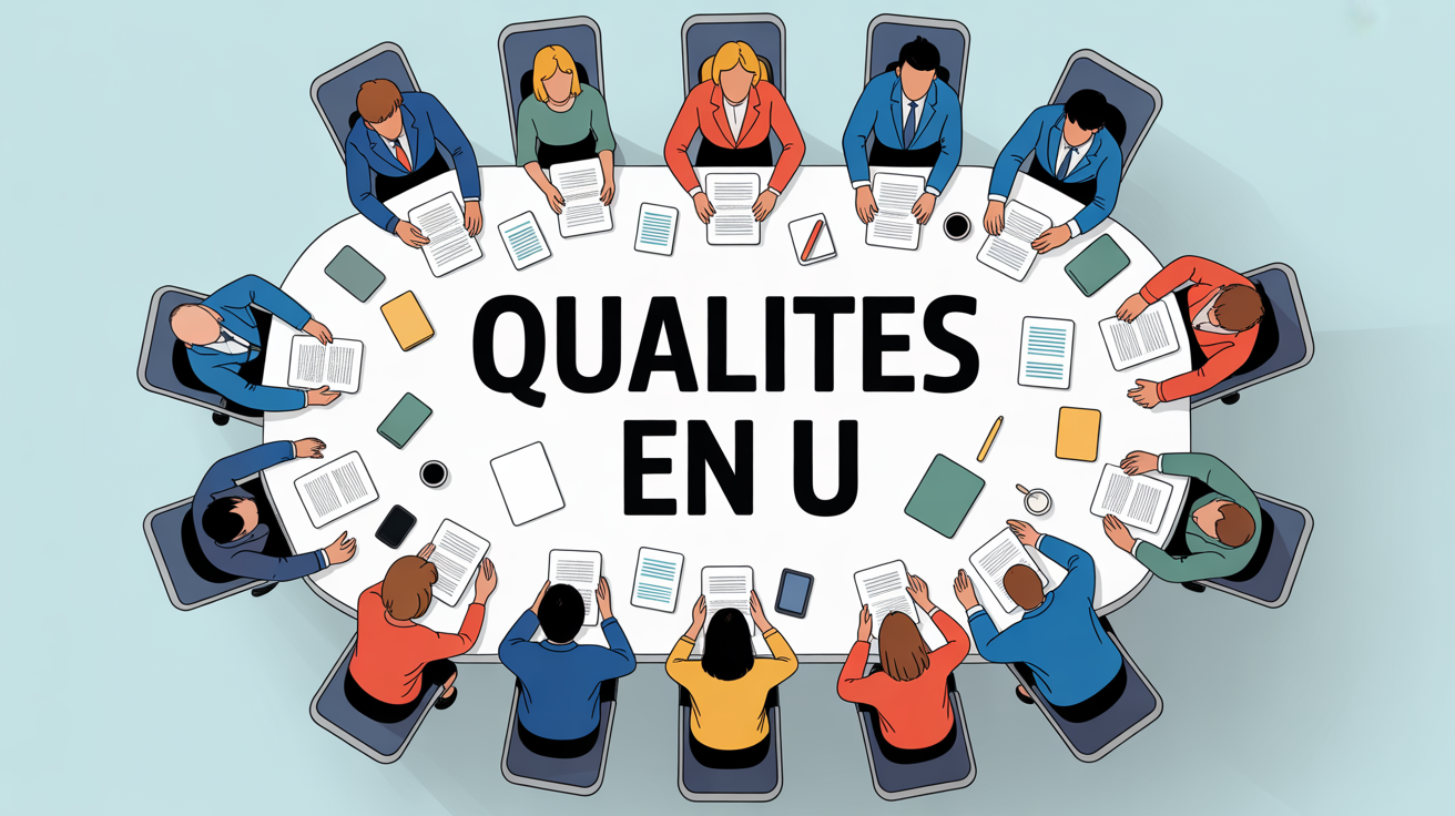 table fiches qualites en u ambiance partage