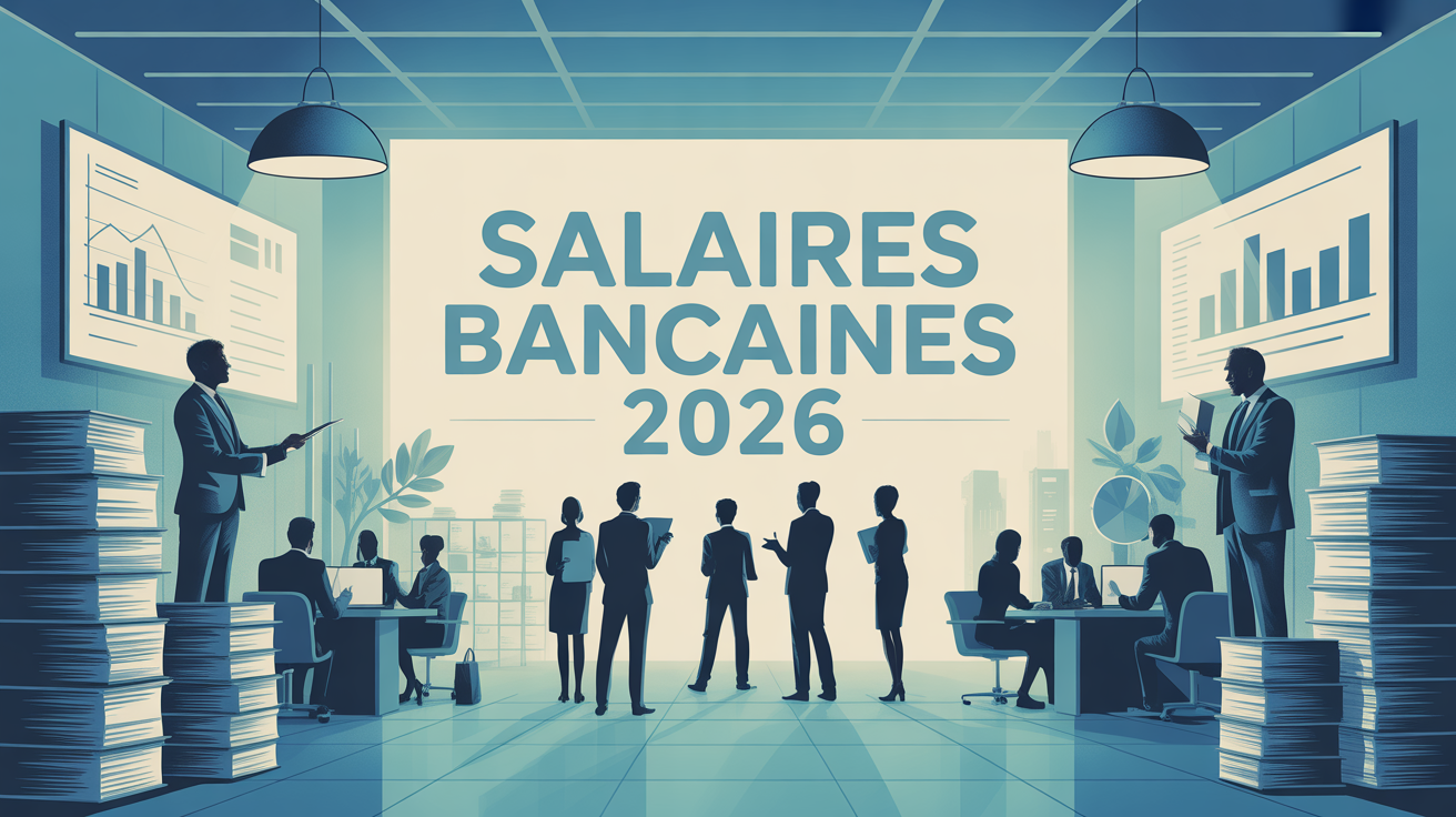 illustration salaires bancaires 2026 banque moderne