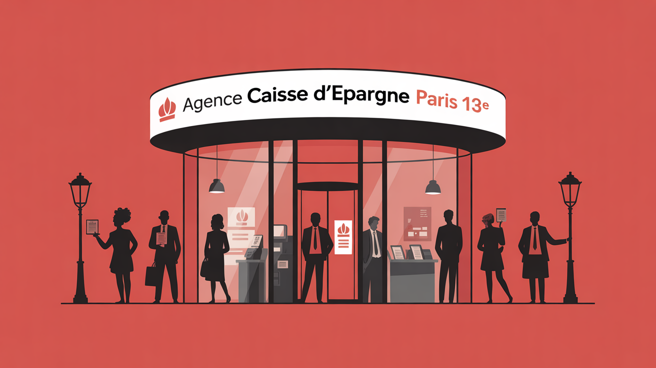 agence caisse d'epargne paris 13e illustration stylisee
