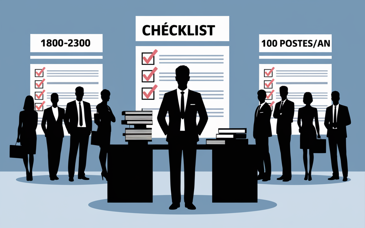 Agent devant bureau, checklist, comment devenir agent secret