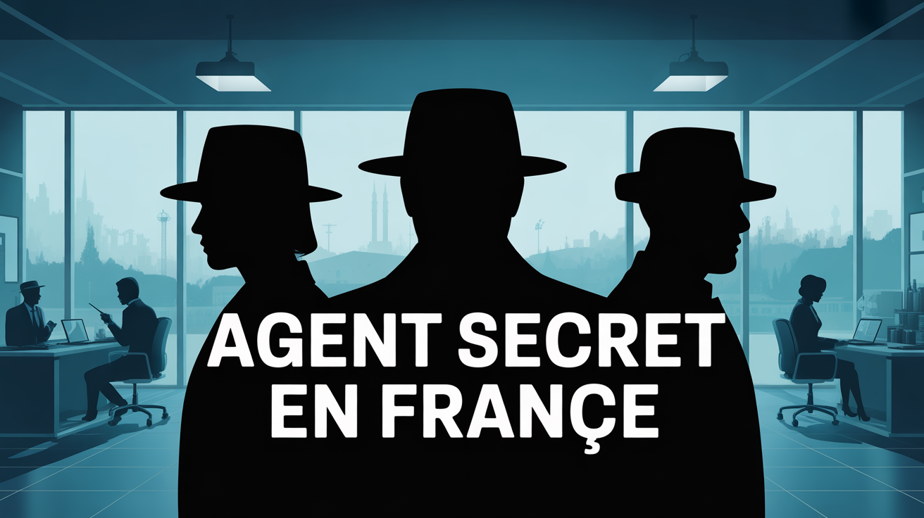 Silhouettes d'agents secrets avec texte comment devenir agent secret