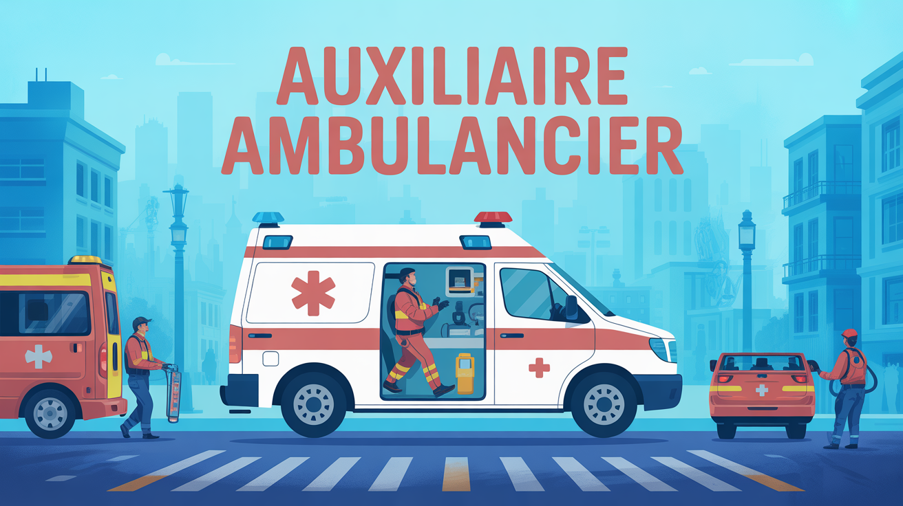 Illustration ambulance comment devenir auxiliaire ambulancier